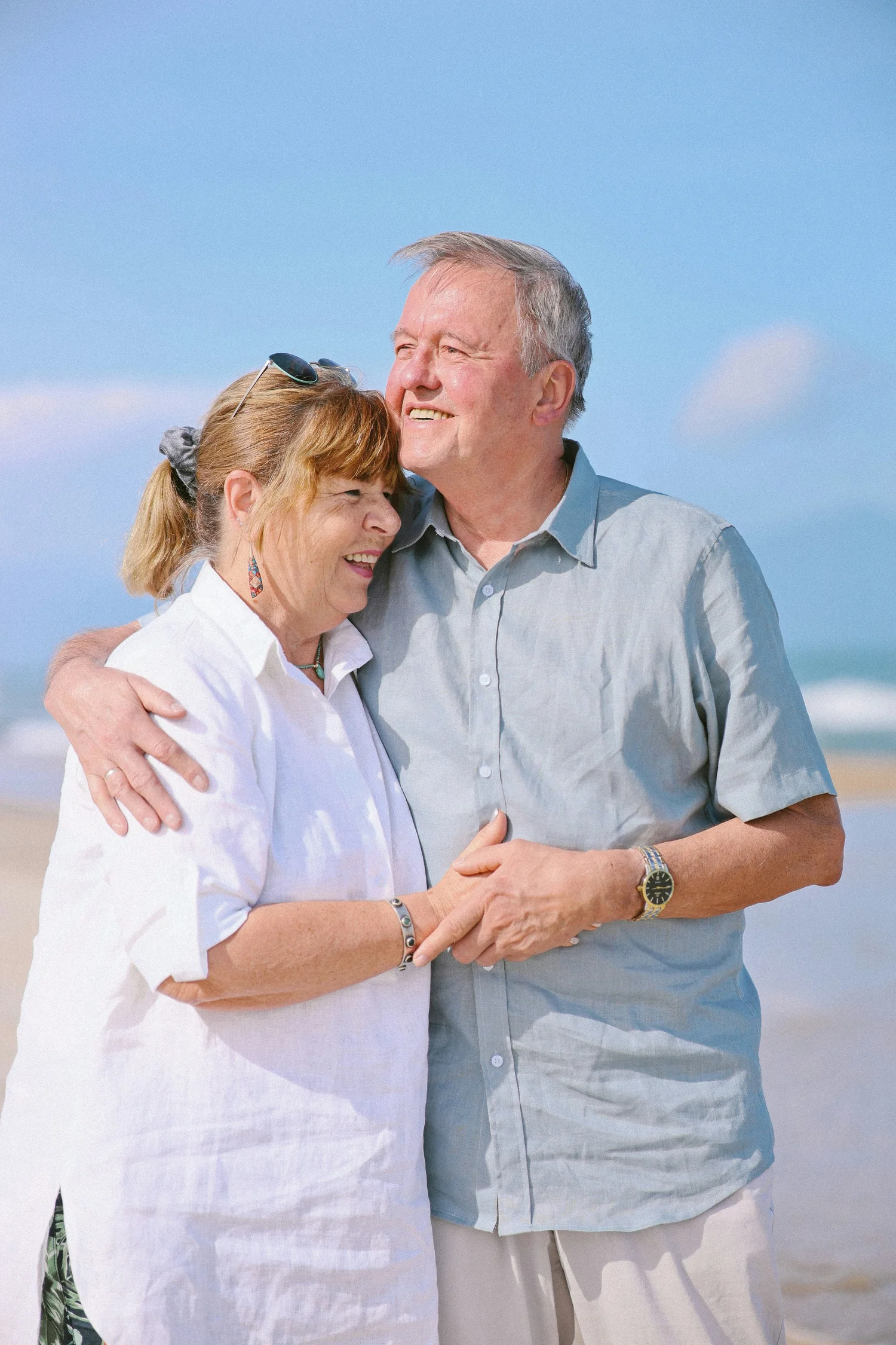 A couple enjoying time together at the beach